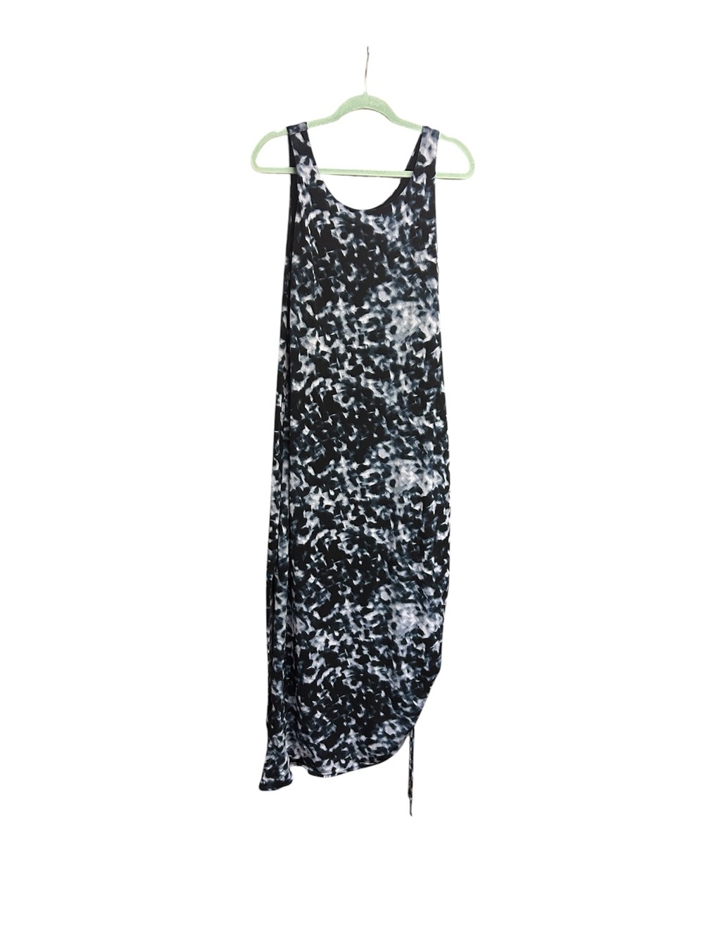 Soma Navy & White Asymmetrical Tank Ruched Maxi Dress